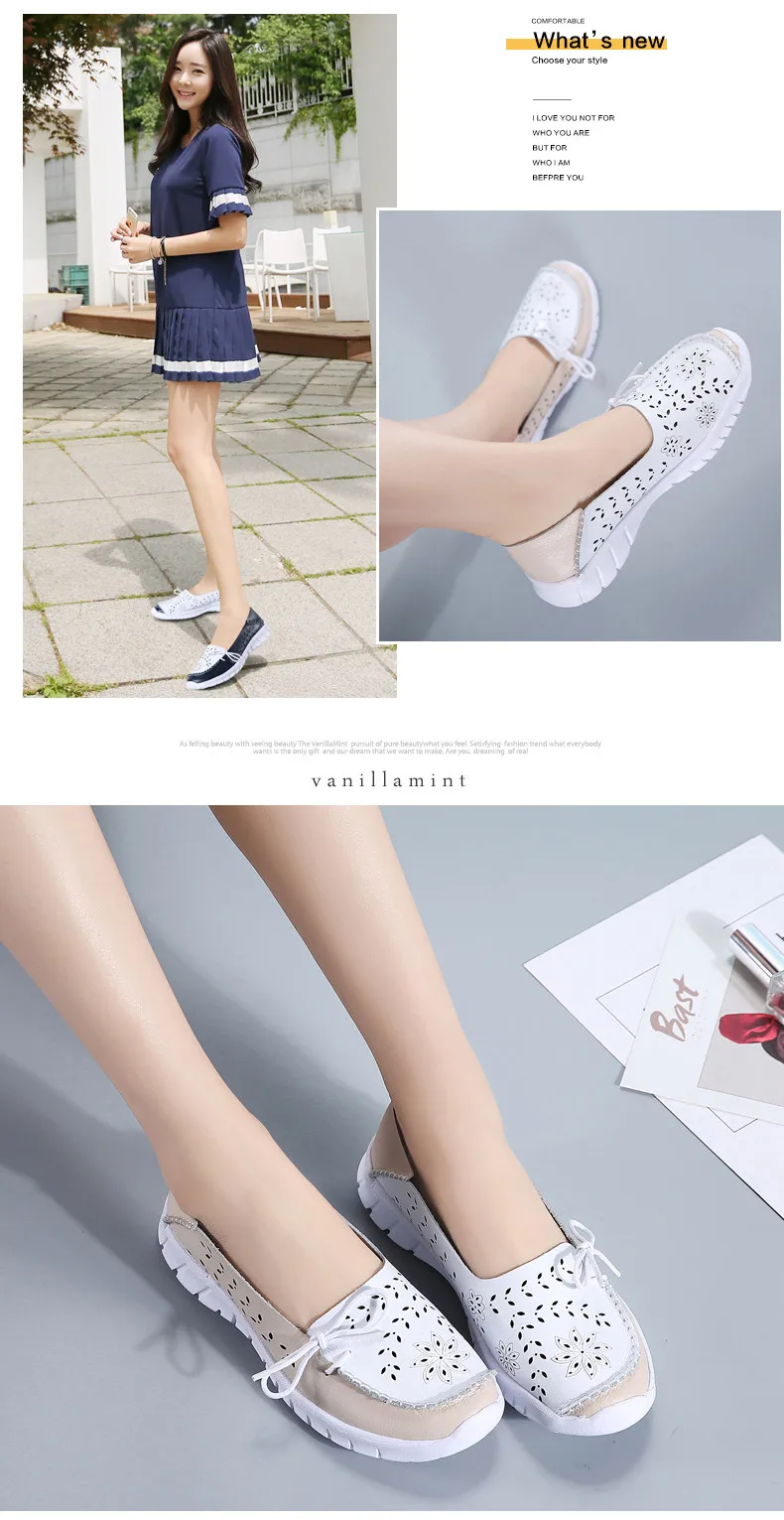 2019 Fashion Women Flats Shoes Genuine Leather Summer Shoes Woman Slip-on Ballerina Flats Mother Boat Shoes moccasins (9)