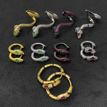 

cheny s925 sterling silver golden yellow serpentine series earrings female punk style fashion serpentine ear bone clip earrings