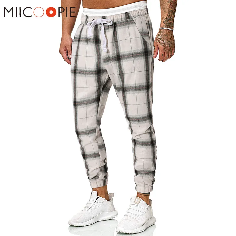 England Style Striped Plaid Pants Men Fashion Casual Cotton Elastic Hip Hop Joggers Men Trousers Fitness Sweatpants Streetwear England Style Striped Plaid Pants Men Fashion Casual Cotton Elastic Hip Hop Joggers Men Trousers Fitness Sweatpants Streetwear
