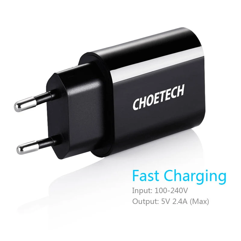 CHOETECH 12 Вт дорожное USB зарядное устройство для мобильного телефона настенное зарядное устройство адаптер для iPhone XS XR Зарядка для samsung S9 для Huawi Xiaomi Mi 8