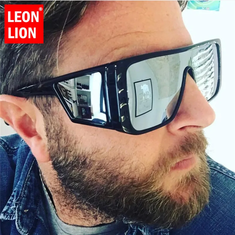 Солнцезащитные очки LEONLION в квадратной оправе для мужчин и женщин зеркальные с