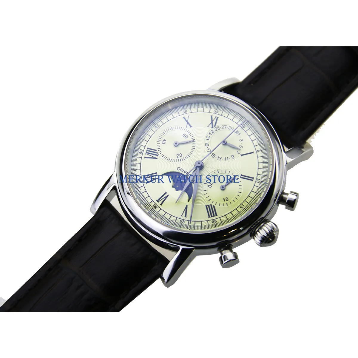 No logo Mens Watch Mechanical Chronograph Pilot 1963 Dress Watch Dress Seagull Movement St1908