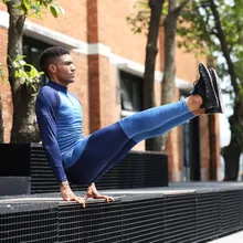 Мужские эластичные быстросохнущие штаны для фитнеса, эластичные дышащие спортивные штаны для бега, тренировок