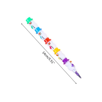 

5 Pcs Assembleable Cartoon Snowman Shape Crayon Children Drawing Gift Stationery