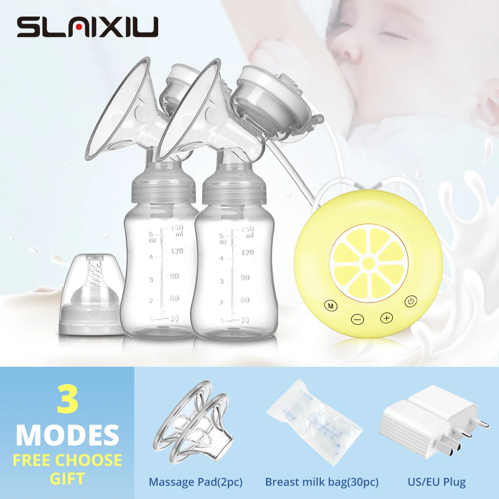 Single/Double Electric Breast Pump USB Electric Breast Pump With Baby Milk Bottle Cold Heat Pad BPA free Powerful Breast Pumps afbeelding