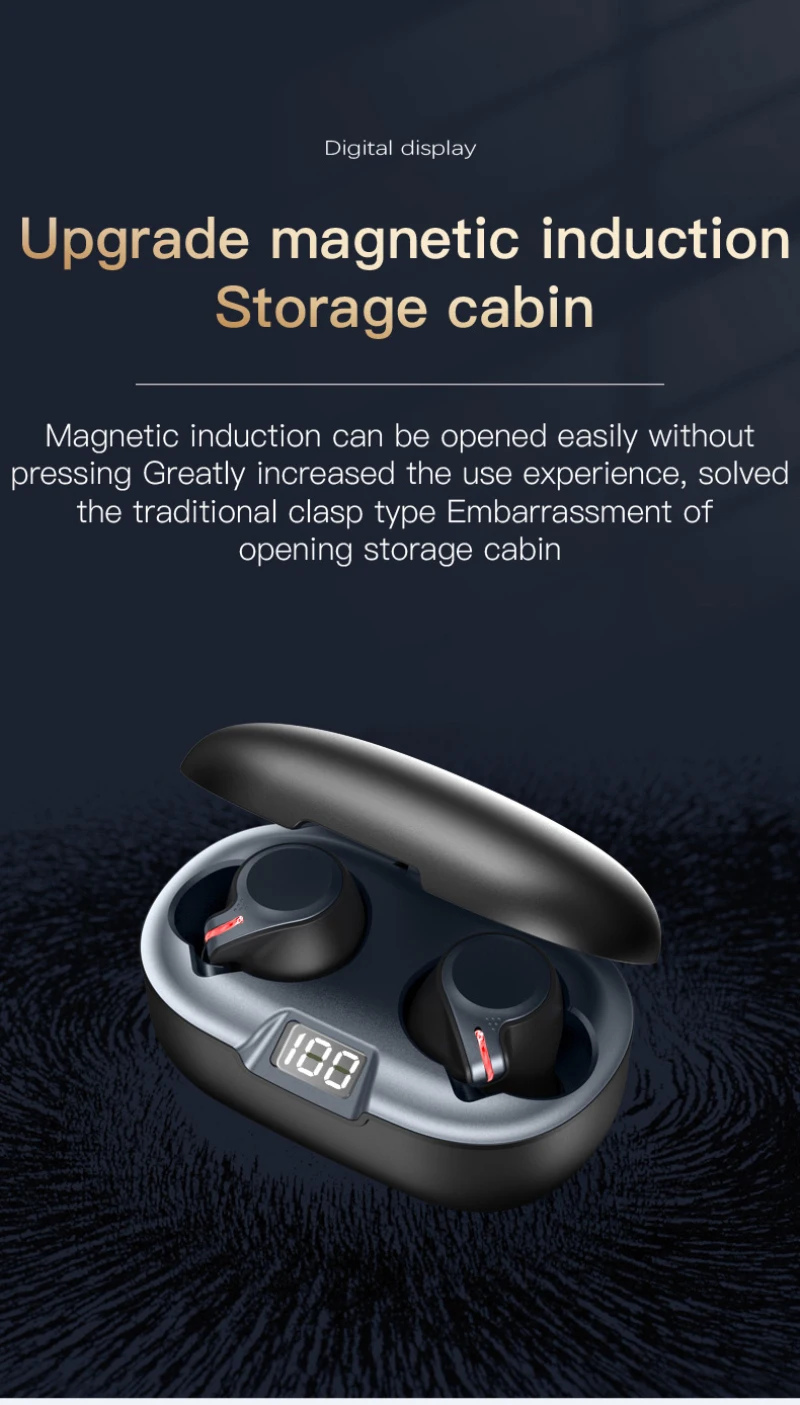 TWS Y16 Bluetooth 5 1 Earphones Wireless Charger Earbuds LED Waterproof Sports Earbuds Noise Reduction Headphones Headsets