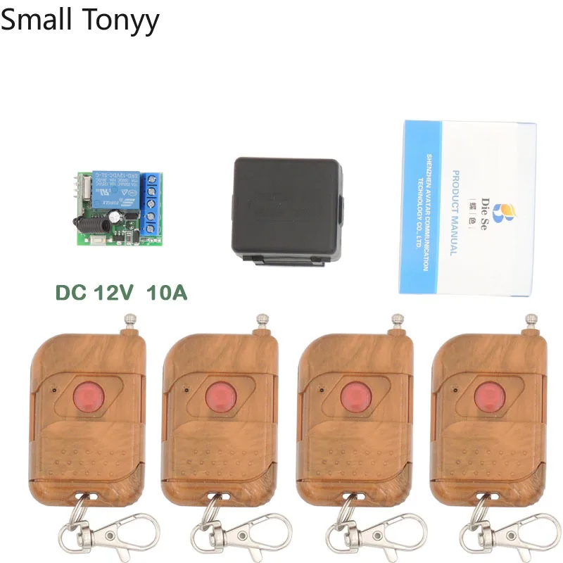 

433MHz Universal Remote Control DC12V 10Amp 1CH rf Relay Receiver and Transmitter for Universal gate door Control