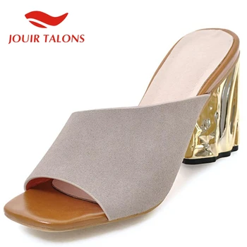 

2020 New Arrivals Fashion Plus Size 43 Block High Heels Elegant Ladies Sandals Women Shoes Slipper Mules Pumps