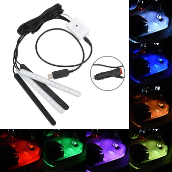 

Car-styling Car RGB Strip Light 4Pcs/set Auto Decoration Atmosphere Lamps 4*12LED Car Interior Lights