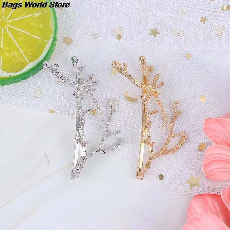 1PC Branch Leaves Hairpin Fashion Metal Antler Alloy Barrettes Bobby Hair Clips Pin Styling Tool Women Girls Gold/Silver |