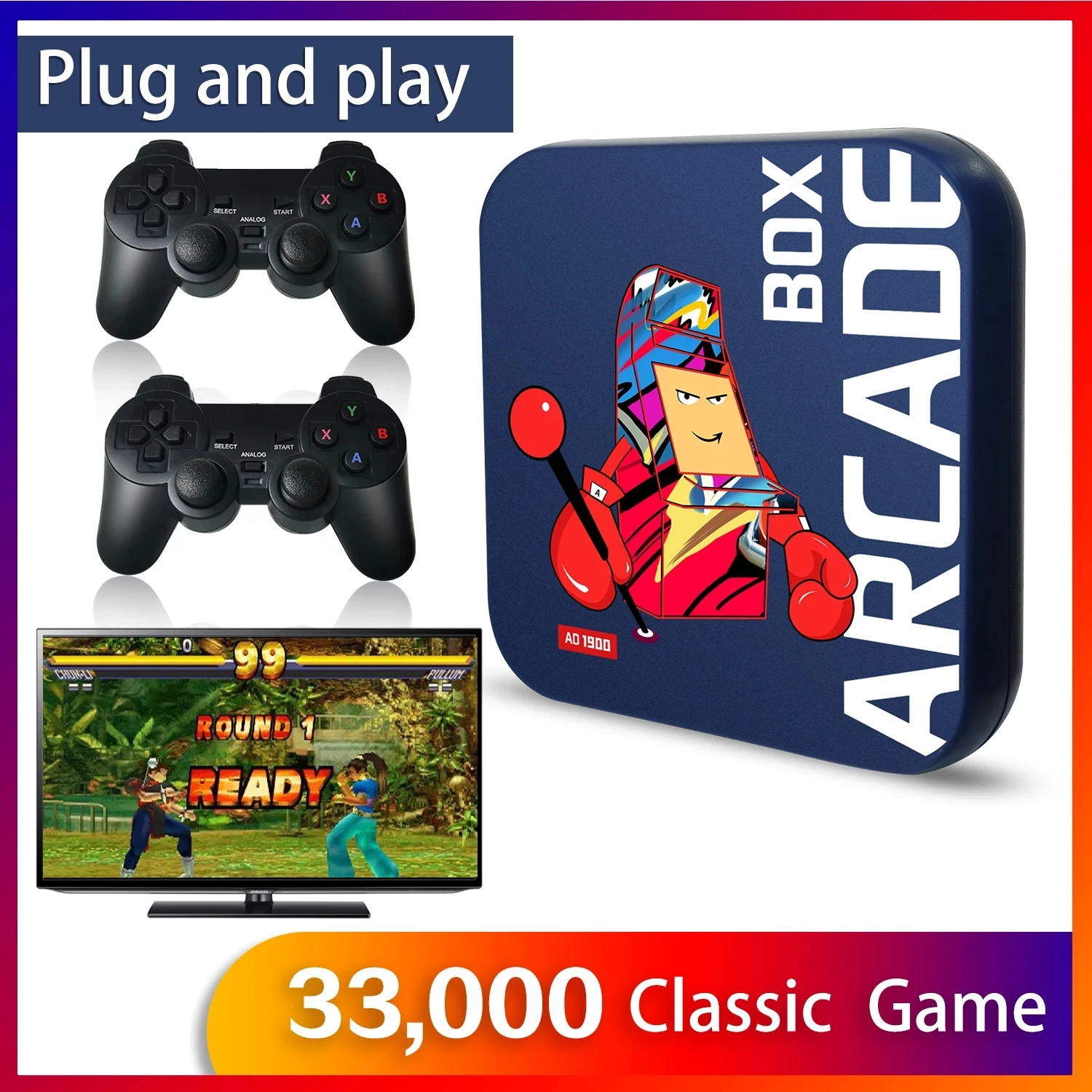 

NEW Arcade Box Game Console for PS1/DC/Naomi 64GB Classic Retro 33000+ Games Super Console 4K HD Display on TV Projector Monitor