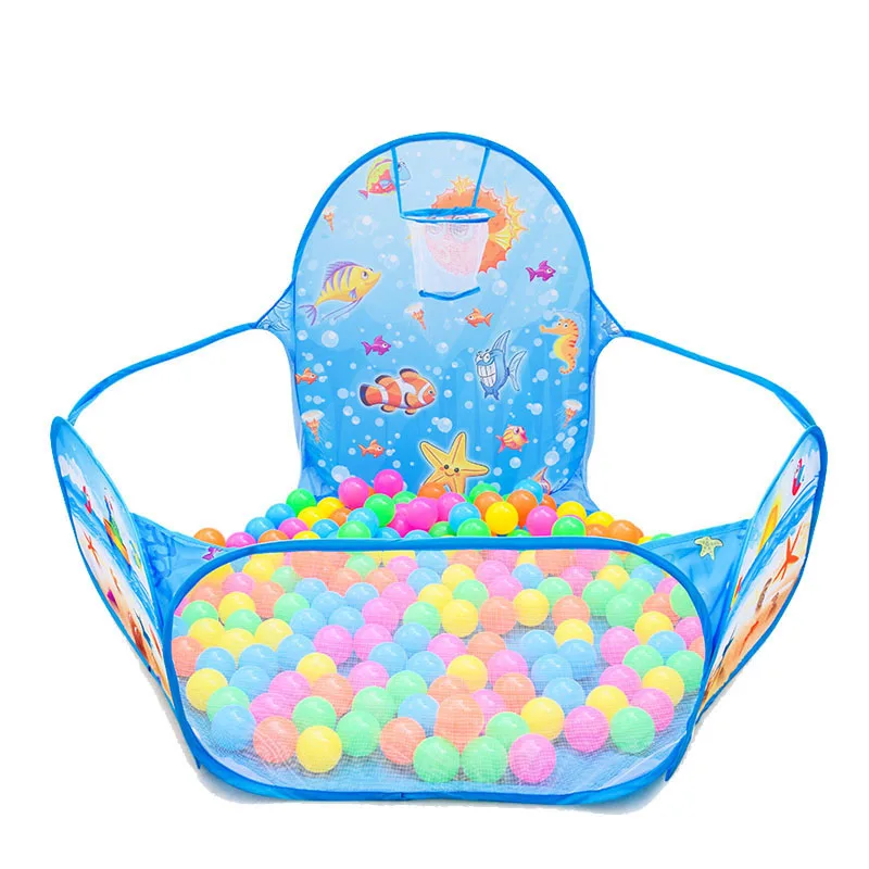 1.2M kids Playpen Playground Child Ball Pit Balls Dry Pool with Basketball Hoop Children's Tent Park Portable Kids Balloons Toys 5