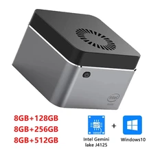 LarkBox 4K мини-ПК Intel Celeron J4125 4 ядра 8 Гб Оперативная память 512 ГБ Встроенная память Windows 10 Настольный Смарт компьютер USB-C VS LarkBox J4115