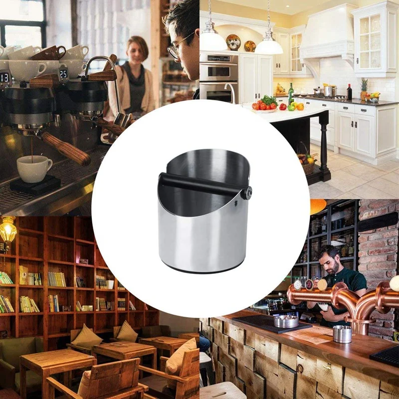 Контейнер для кофе круглая коробка из нержавеющей стали Barista Нескользящие