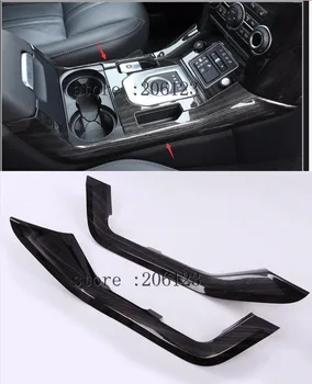 

For Land Rover Discovery 4 LR4 Accessories ABS drak Wood Grain Chrome Center Console Sequins Molding Trim 2pcs/set