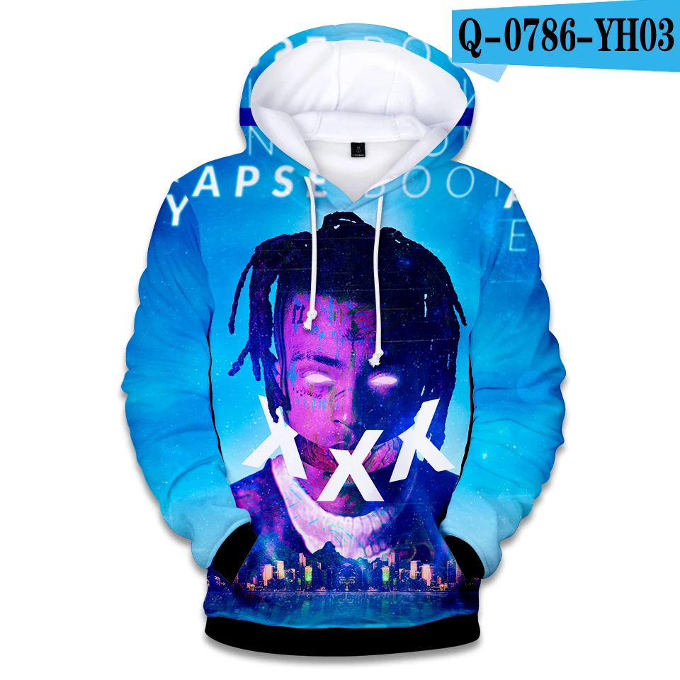 Rapper XXXTentacion 3D толстовки для мужчин и женщин Повседневные Удобные толстовки с капюшоном хип хоп Толстовка Harajuku пара модный принт Толстовка - Цвет: 3D