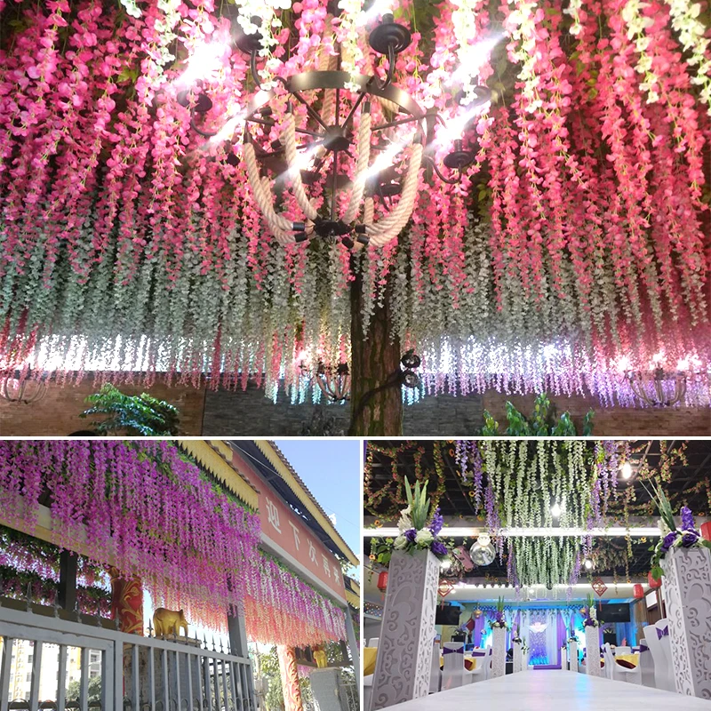 JAROWN Wisteria Искусственные Свадебные цветы арка DIY Декор вечерние праздничные украшения Цветы Сад висячее растение лоза