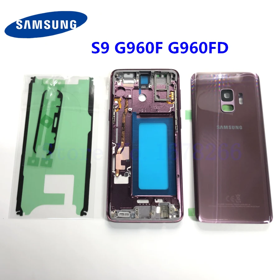 SAMSUNG Galaxy S9 G960 SM-G960F G960FD задняя крышка батарейного отсека заднее стекло чехол