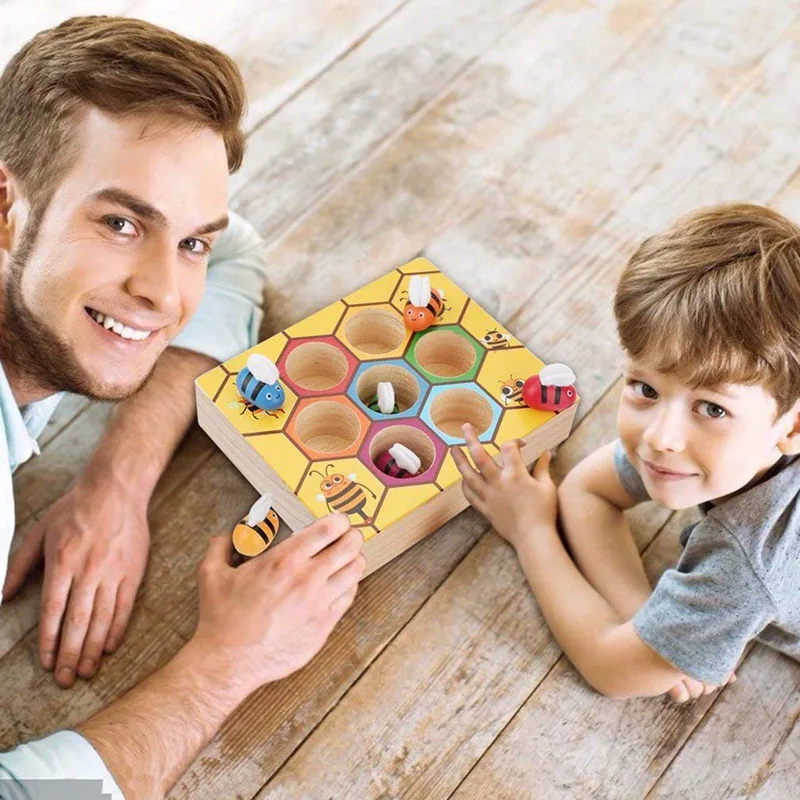 

Early Childhood Special Education Toy Clip Bees Catch Worm Game Matching 123-Year-Old Children'S Educational Early Childhood Woo