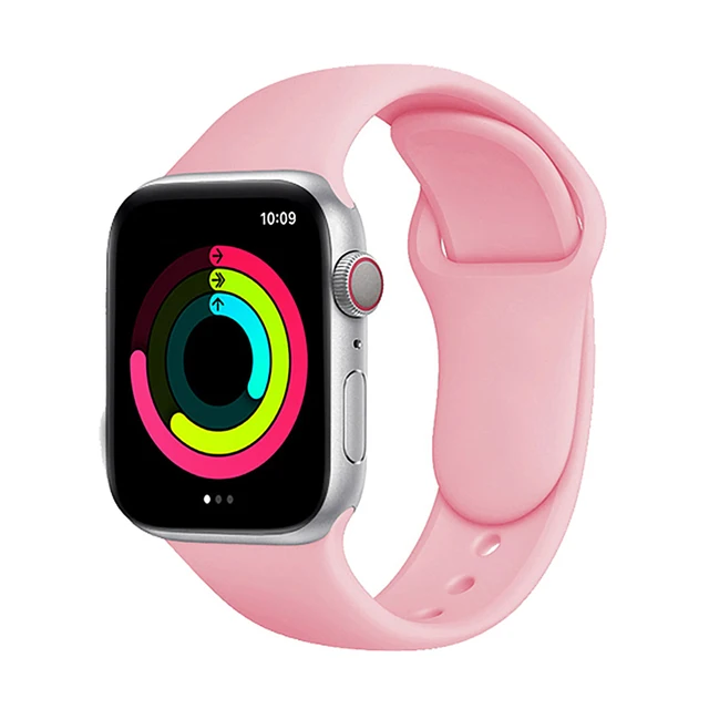 Silicone Strap for Apple Watch Band Series 7 654 321,44/40mm 42/38mm 45/41mm Smartwatch Bracelet Watchband for Apple Watch SE 39
