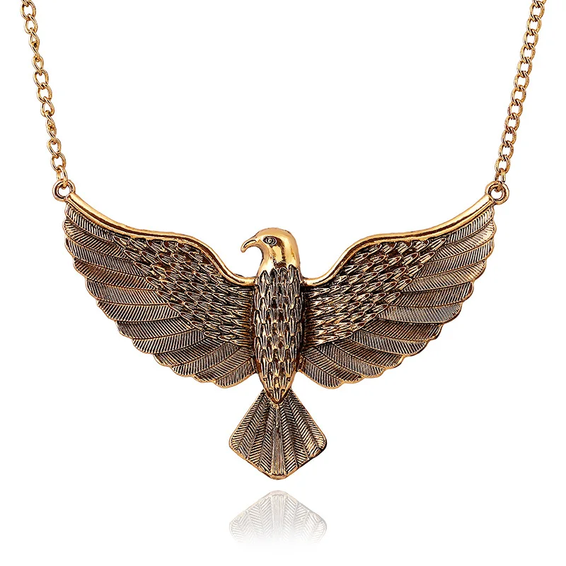 

Europe And America Big Brand Necklace Eagle Wings Luxury Necklace Large Palace Retro Cool Women's Necklace Accessories