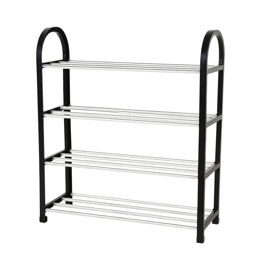 

3 Tiers/4 Tiers Shoe Rack Plastic And Aluminum Metal Standing Shoe Rack DIY Home Organizer Shoes Shelf