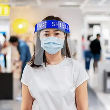 

2PCS Safety Face Shield Lightweight Transparent Protection Cover All-Round Cap with Clear Wide Visor for Men Women