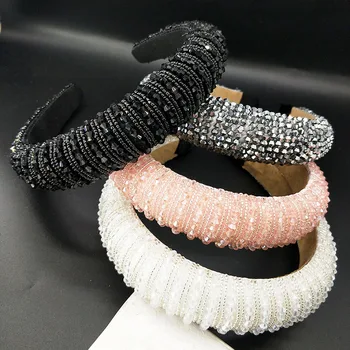 

Baroque Women’s Multi-Colored Rhinestones,Thick Sponge Crystal Hair Bands, Women’s Wedding Hair Hoops, Women’s Hair Accessories