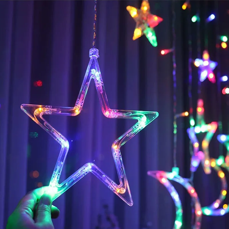 LED Christmas String Lights Garland Fairy Lights Star Lamp Outdoor Curtain Decor for Party Holiday Wedding New Year Decoration