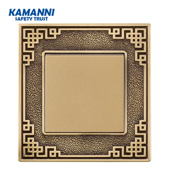 

Luxury light control momentary switch 220 metal hand-polished button switch pattern engraving control wall senior 1 gang 1/2 way