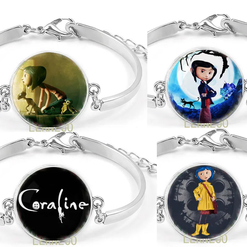 

Halloween Christmas mom mother's day birthday Kids jewelry Gift Coraline toy Badge Coraline Logo Creepy Animated Anime Bracelet