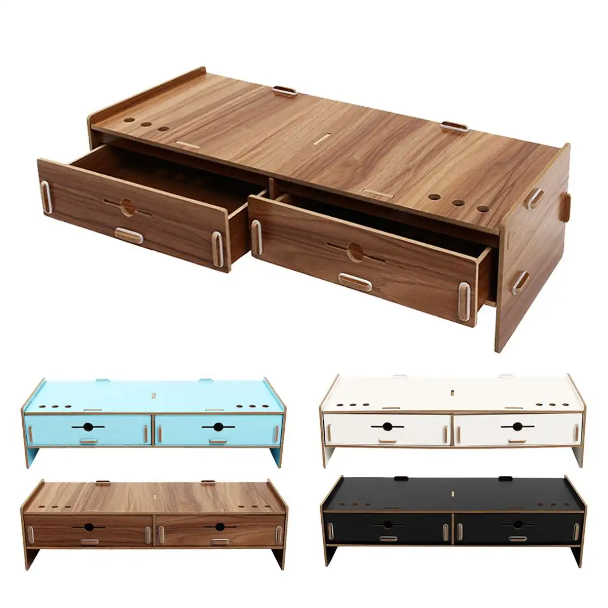 

Multi-function Wooden Ergonomic Computer Screen Desktop Stand Monitor Laptop TV Riser Holder Wood Shelf Notebook TV Desk Stand