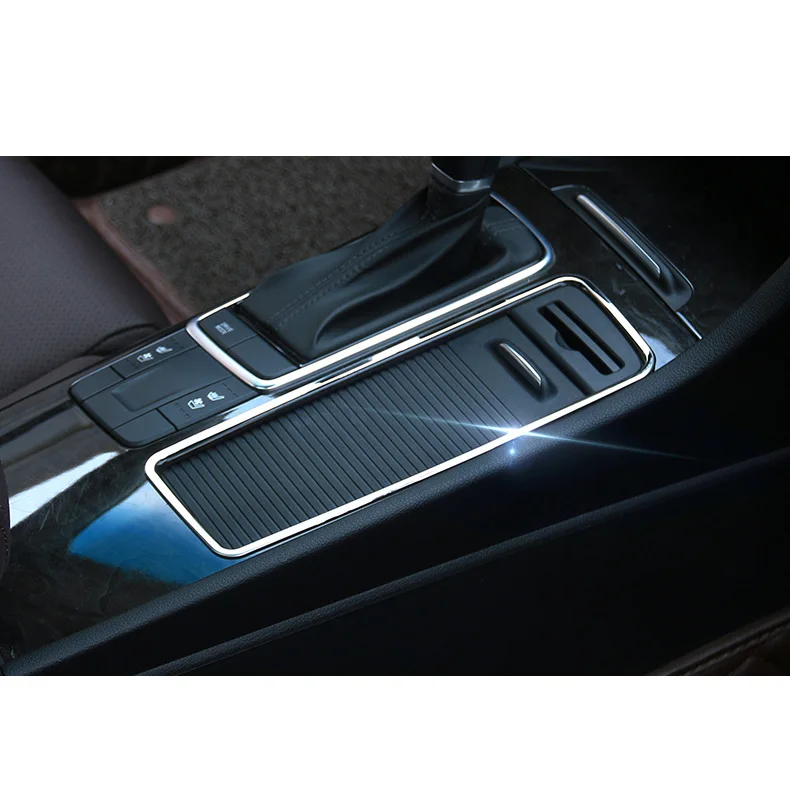

Lsrtw2017 Stainless Steel Car Front Cup Slot Frame for Kia K5 Optima 2016 2017 2018 2019 2020 Interior Mouldings Accessories