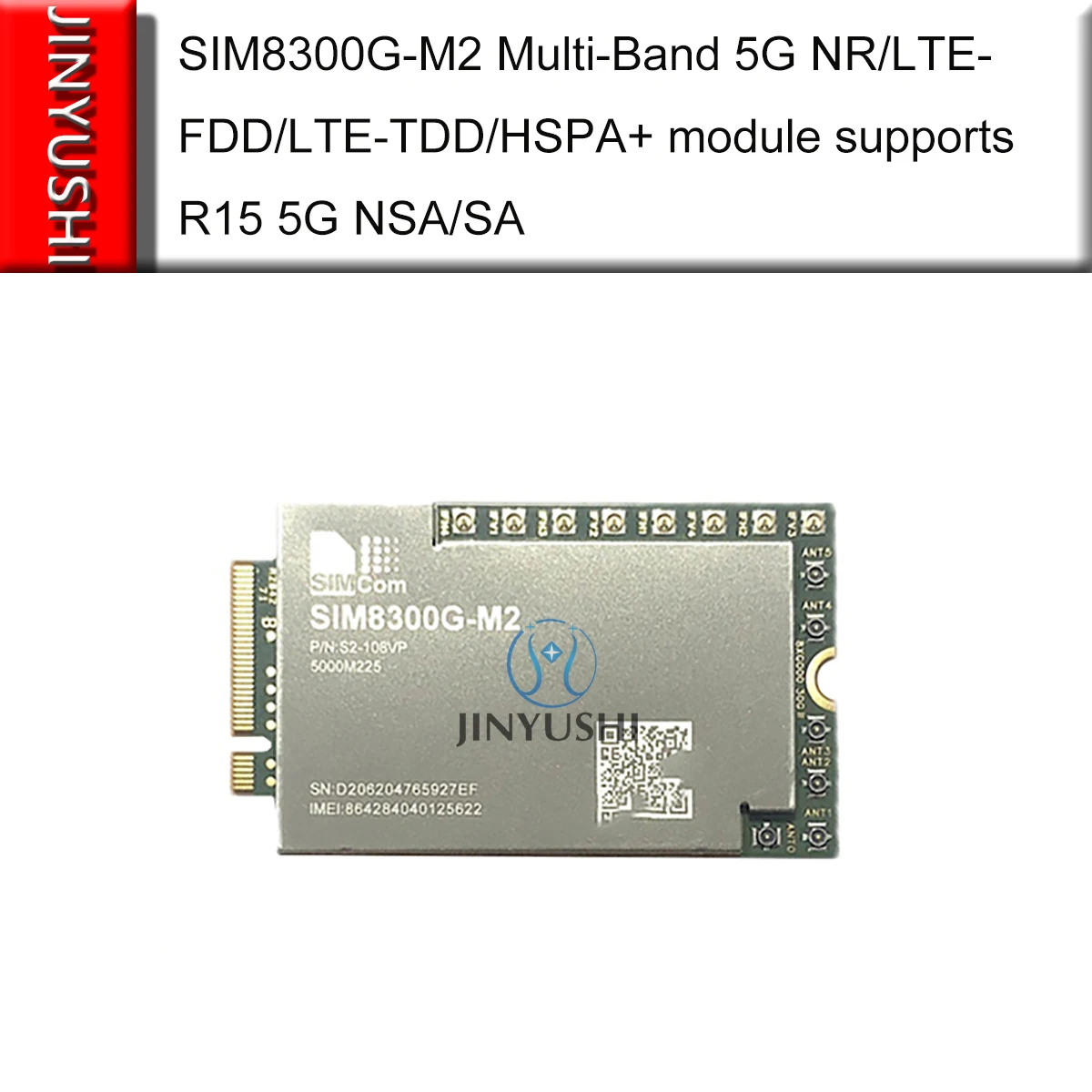 SIMCOM SIM8300G-M2 5G module with USB 3.0 PCIE adapter Multi-Band NR/LTE-FDD/LTE-TDD/HSPA+ |
