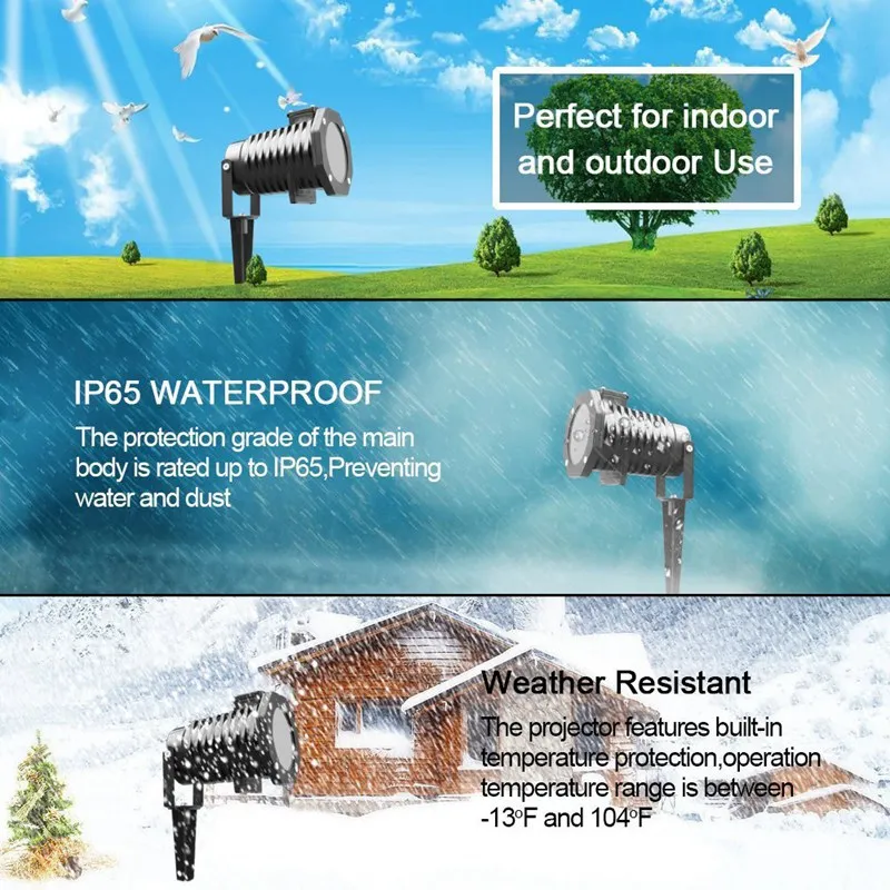 Window Stage Projection Lamp Christmas Spotlights Projector Wonderland Snowflake Lights Lamp Party Decoration Light