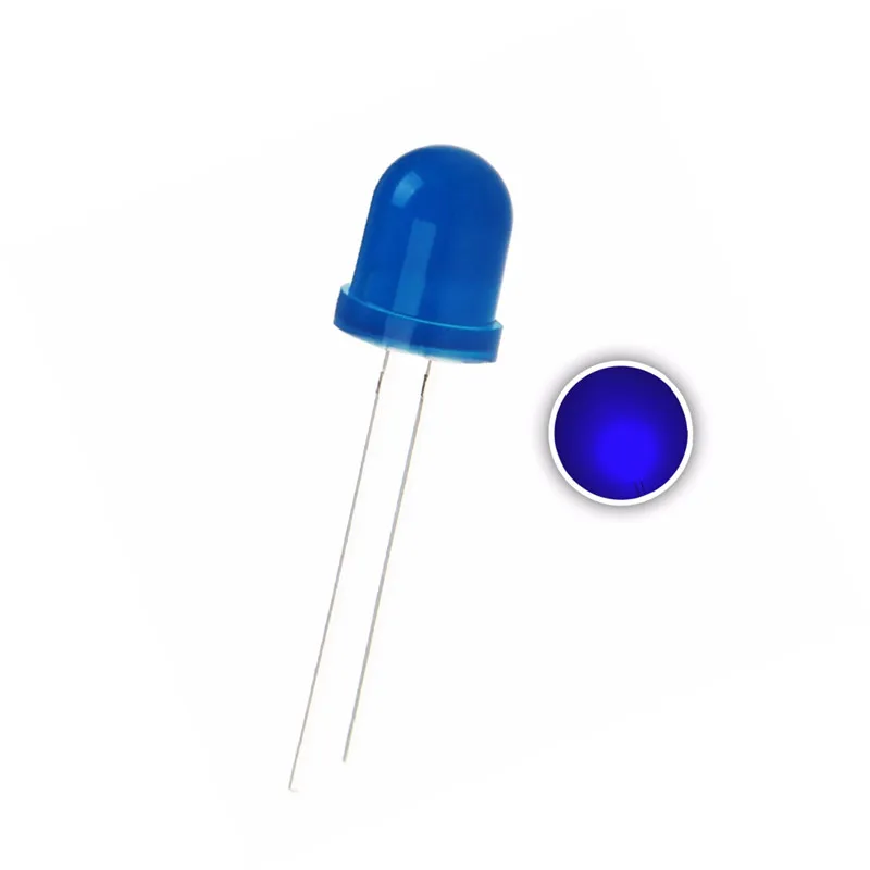 

50pcs 10mm Blue LED Diffused Light (620-625nm) 20mA DC 2V DIP 10 mm LED Light-Emitting Bulb Free shipping