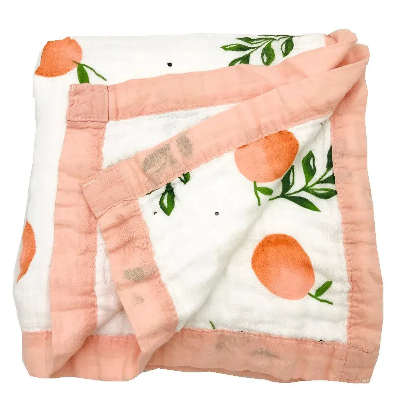 420 г оранжевый Четыре слоя 70% бамбук 30% хлопок муслиновое детское одеяло пеленать обертывание для одеяла для новорожденных комбинезон для сна банное полотенце - Цвет: orange