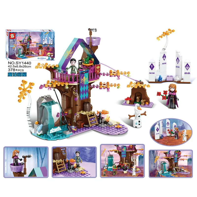 

378pcs Building Blocks Toy Compatible Legoinglys Friends Magic Snow Princess Tree House Bricks Figure Girls Friends For Children