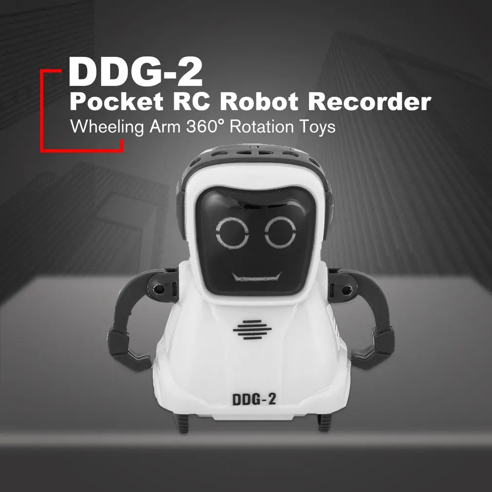 DDG-2 Intelligent Smart Mini Pocket Voice Recording RC Robot Recorder Freely Wheeling 360 Rotation Arm Toys for Kids Gift DDG-2 Intelligent Smart Mini Pocket Voice Recording RC Robot Recorder Freely Wheeling 360 Rotation Arm Toys for Kids Gift