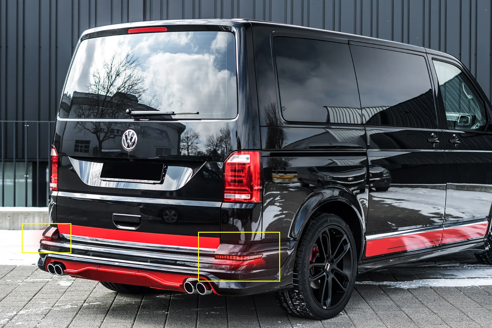 Для VW Transporter T6-up красный светодиодный задний бампер отражатель задний тормозной светильник