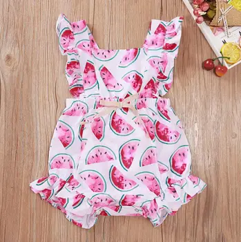 

Toddler Infant Baby Girl Romper watermelon Backless Jumpsuit Playsuit Outfit Set Clothes