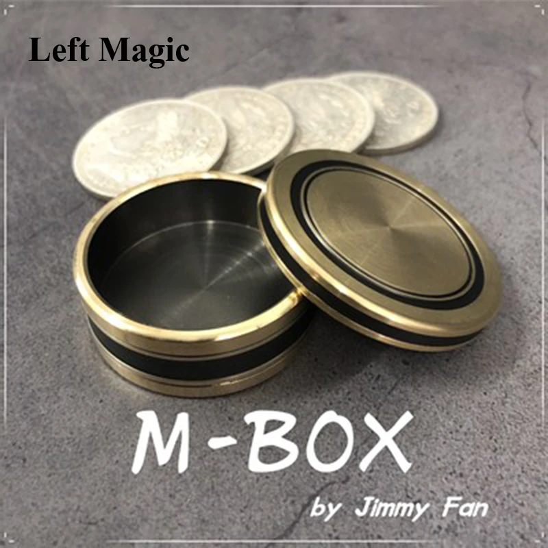 

Morgan Size M-BOX by Jimmy Fan Okito Coin Box Coin Magic Tricks Appear Penetrate Magia Magician Close Up Illusions Gimmick Fun