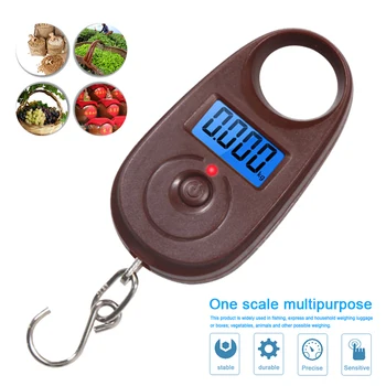 

25Kg/5g Mini Digital Scale for Fishing Luggage Travel Weighting Steelyard Hanging Electronic Hook Scale Kitchen Weight Tool