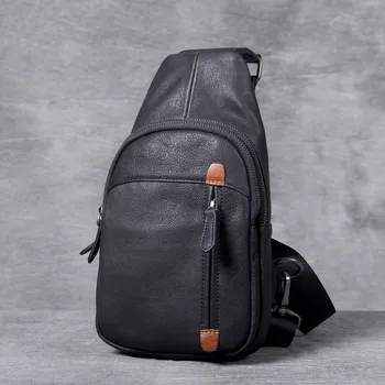 

Genuine Leather Men Bag Casual Business Man Shoulder Crossbody Bags Cowhide Large Capacity Top Layer Leather Travel Message Bag