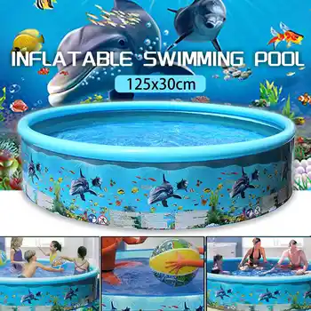 

125x30cm Children Inflatable Swimming Pool Large Family Summer Outdoor Play PVC Swimming Pool Kids Inflatable Paddling Pools