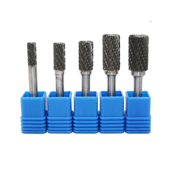 

5Pcs Set Carbide Rotary Cylinder Head Double Oxide Steel Rolling Knife Engraving Grinding Head Tool
