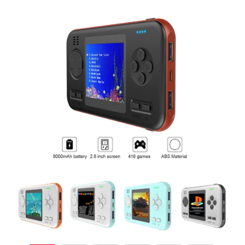 

Handheld Game Console Retro Gaming Machine with 8000mAh Power Bank Buil-in 416 Classic Games Game Playing Toys
