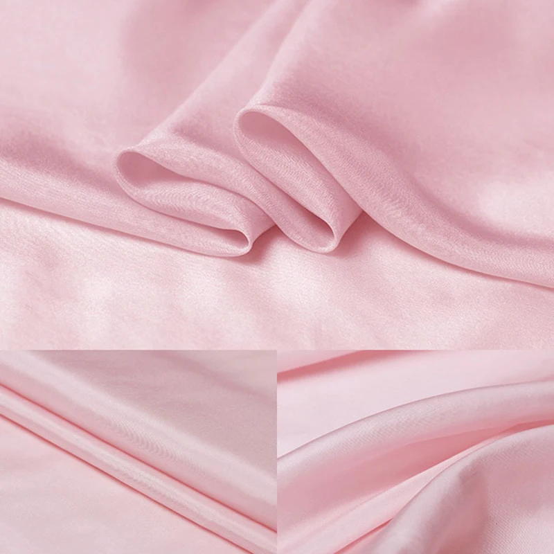 Натуральный шелк ткань habutai для шелковой подкладки шелк эпонж Habotai использовать шарф 8 momme - Цвет: light pink
