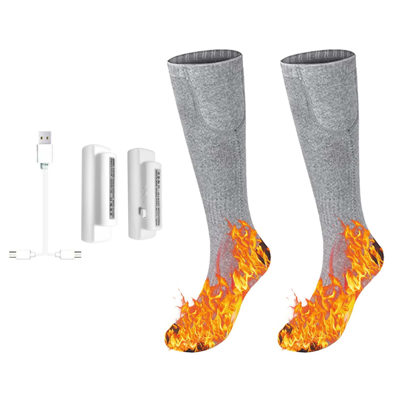 Washable Electric Heated Socks Rechargeable Battery Winter Foot Warmer Men Women 