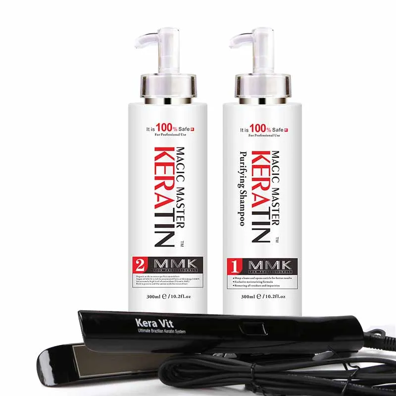 

11.11 MMK Keratin 300ml Magic Master Keratin Straight Hair Treatment + 300ml Purifying Shampoo + Hair Straighter Flat Iron